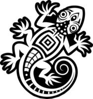 A solid style icon of lizard symbol vector