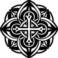 A solid style icon of christogram tattoo vector