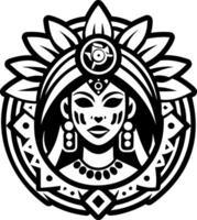 A solid style icon of pachamama symbol vector
