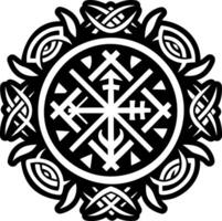 A solid style icon of rune tattoo vector