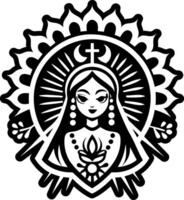 A solid style icon of virgin goddess symbol vector