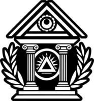 A filled style icon of column building tattoo vector