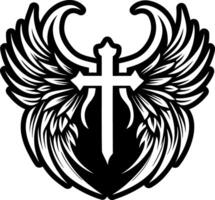 A filled style icon of guardian wings symbol vector