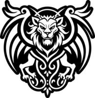 A glyph style icon of chimera symbol vector