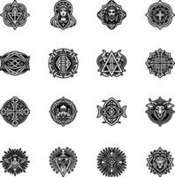 A set of different symbols and designs vector
