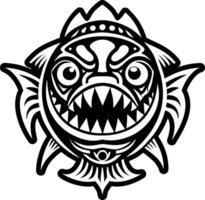 A filled style icon of piranha tattoo vector