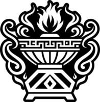 A filled style icon of firepit symbol vector