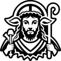 A glyph style icon of shepherd symbol vector