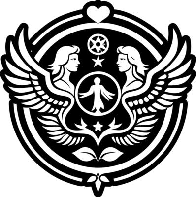 The logo for the tarot card of the angel of the heart