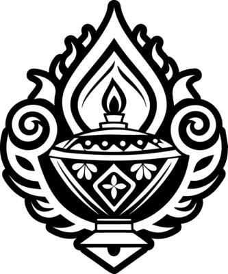 A solid style icon of sacred lamp tattoo