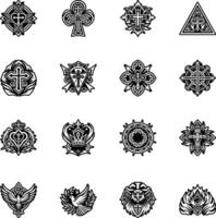 Cross and other religious symbols vector