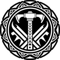 A glyph style icon of roman chisel tattoo vector