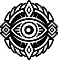 A glyph style icon of shaman eye symbol vector