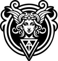 A solid style icon of vesta goddess symbol vector