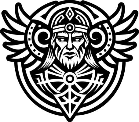 A filled style icon of castor deity tattoo