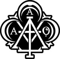 A glyph style icon of catholic alpha symbol vector