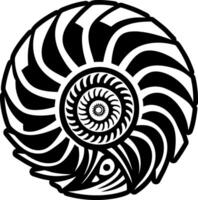 A solid style icon of shell fossil symbol vector