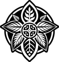 A filled style icon of oca leaf tattoo vector