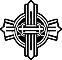 A glyph style icon of papal cross symbol vector