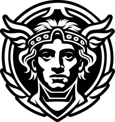 A filled style icon of caligula symbol