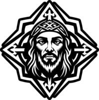 A solid style icon of jesus head symbol vector