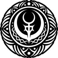 A glyph style icon of crescent moon symbol vector