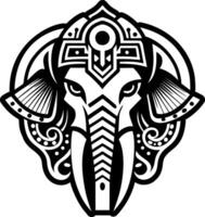 A solid style icon of elephant tattoo vector