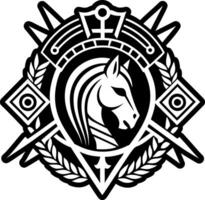 A solid style icon of cavalry symbol vector