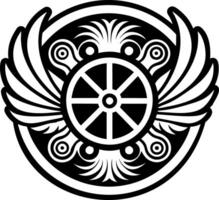A glyph style icon of wings symbol tattoo vector