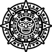 A solid style icon of inca calendar symbol vector