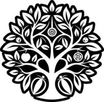 A solid style icon of sacred tree tattoo vector
