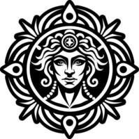 A filled style icon of juno goddess symbol vector