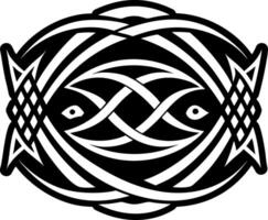 A filled style icon of ichthys symbol vector