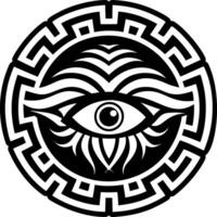 A filled style icon of gorgon eye symbol vector