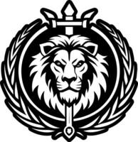 A solid style icon of lion symbol tattoo vector