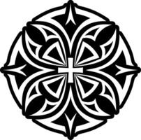 A solid style icon of orthodox cross symbol vector