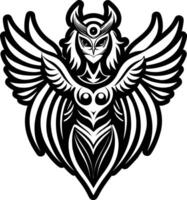 A glyph style icon of harpy tattoo vector