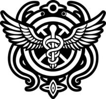 A solid style icon of roman angel symbol vector