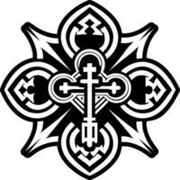A solid style icon of holy key symbol vector