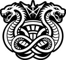 A glyph style icon of hydra battle symbol vector
