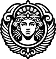 A solid style icon of fortuna goddess symbol vector