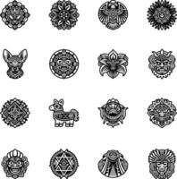 Set of mexican symbols vector
