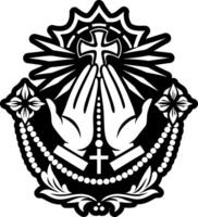 A solid style icon of praying hands tattoo vector