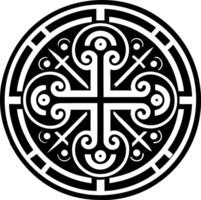 A solid style icon of benedict cross tattoo vector