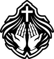 A filled style icon of praying symbol vector