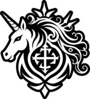 A filled style icon of unicorn symbol vector