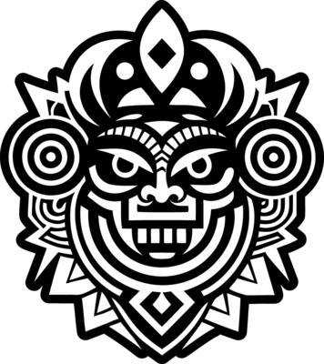A solid style icon of hopi culture tattoo