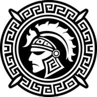 A solid style icon of greek warrior symbol vector