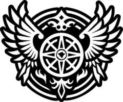 A solid style icon of wings tattoo vector