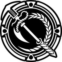 A glyph style icon of sickle rope symbol vector